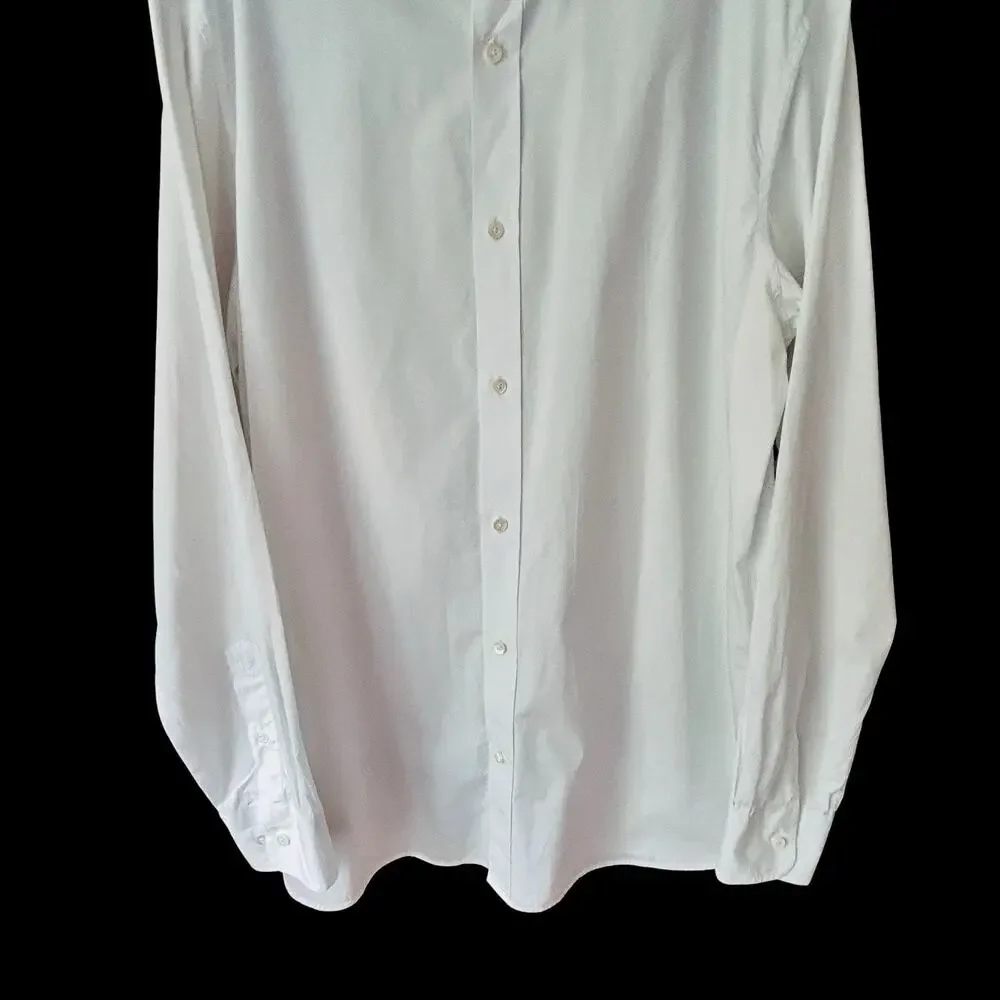 Banana Republic Men’s Slim Fit Tall White 100% Cotton Button Down Shirt Size XL